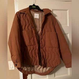 Mango Brown Quilted Jacket